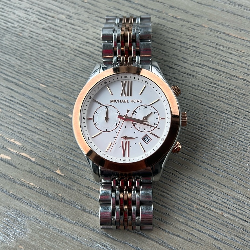 Michael Kors Brookton Champagne colored/Rose gold colored steel Ø42 mm